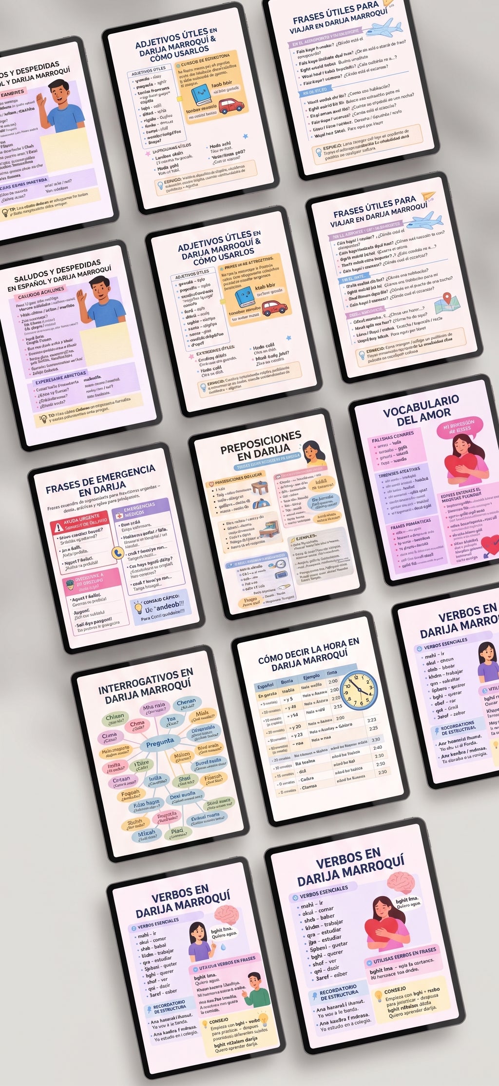 Pack de 3 E-books de Darija — Vocabulario, Gramática y Conversaciones