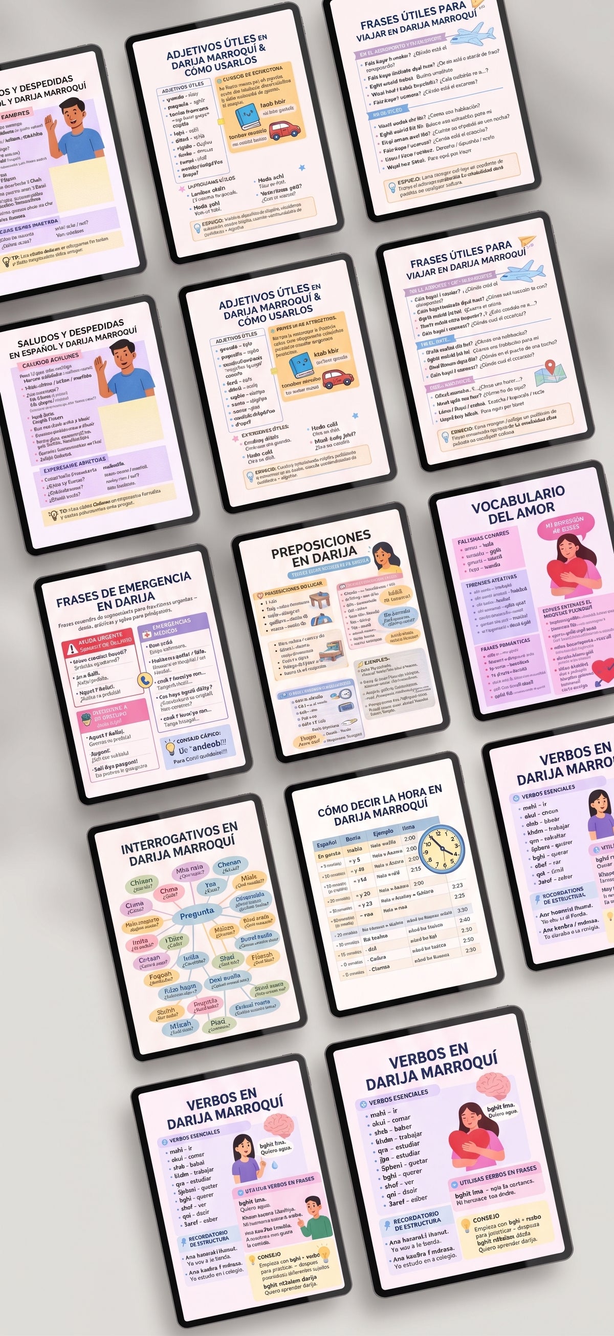 Pack de 3 E-books de Darija — Vocabulario, Gramática y Conversaciones
